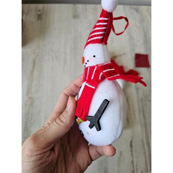 St Nicholas snowman ornament Winter follies plush fleece bottle cover Xmas tree - Picture 2 of 7